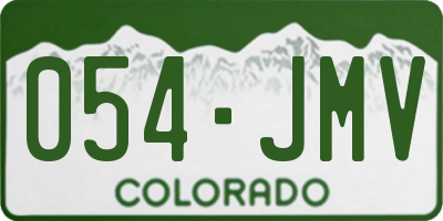 CO license plate 054JMV