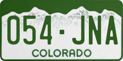 CO license plate 054JNA