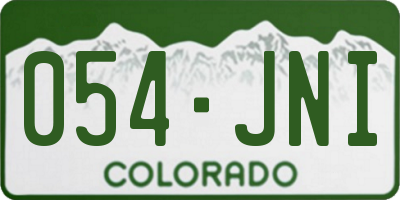 CO license plate 054JNI