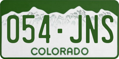 CO license plate 054JNS