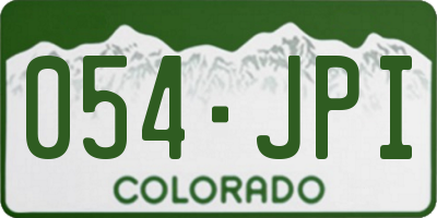 CO license plate 054JPI