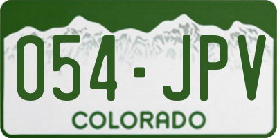 CO license plate 054JPV