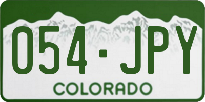 CO license plate 054JPY