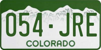CO license plate 054JRE