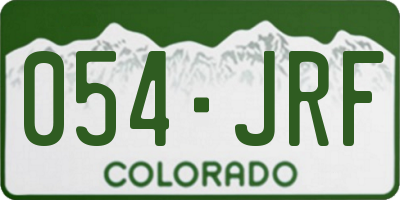 CO license plate 054JRF
