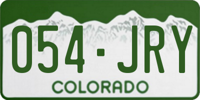 CO license plate 054JRY