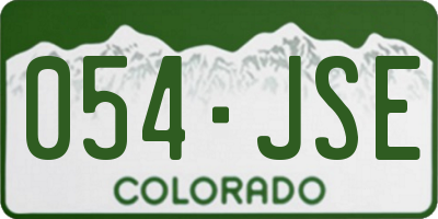CO license plate 054JSE