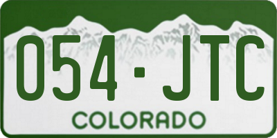 CO license plate 054JTC
