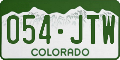 CO license plate 054JTW