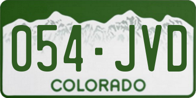CO license plate 054JVD