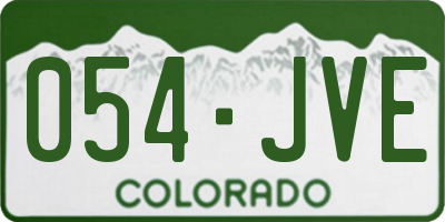 CO license plate 054JVE