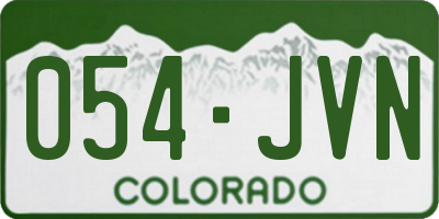 CO license plate 054JVN