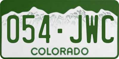 CO license plate 054JWC