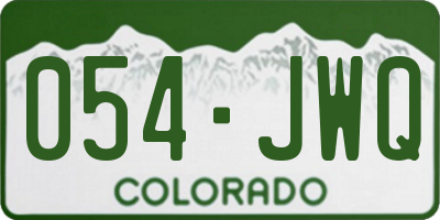 CO license plate 054JWQ