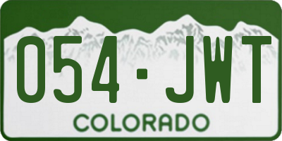 CO license plate 054JWT