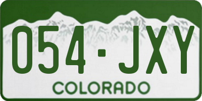 CO license plate 054JXY
