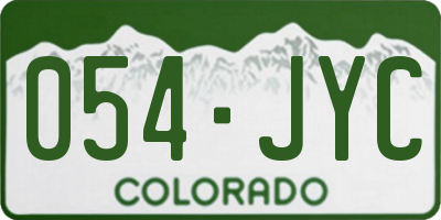 CO license plate 054JYC