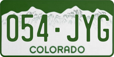 CO license plate 054JYG