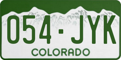 CO license plate 054JYK