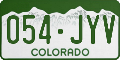CO license plate 054JYV