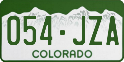 CO license plate 054JZA