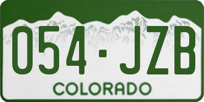 CO license plate 054JZB