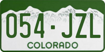 CO license plate 054JZL