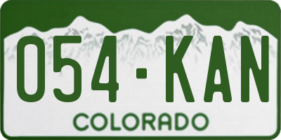 CO license plate 054KAN