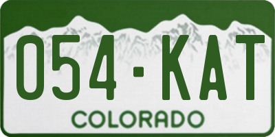 CO license plate 054KAT