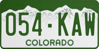 CO license plate 054KAW