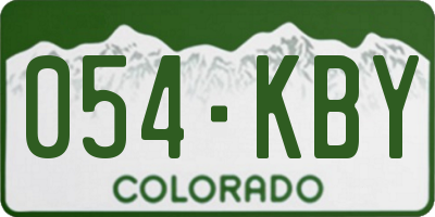 CO license plate 054KBY