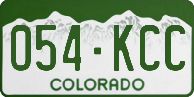CO license plate 054KCC