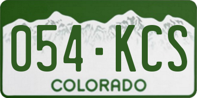 CO license plate 054KCS