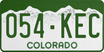 CO license plate 054KEC