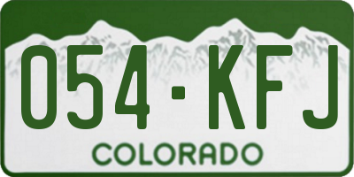 CO license plate 054KFJ