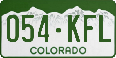 CO license plate 054KFL