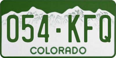 CO license plate 054KFQ