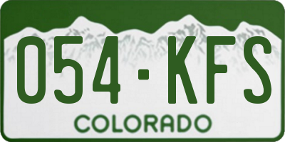 CO license plate 054KFS