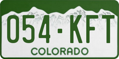 CO license plate 054KFT
