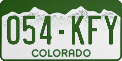 CO license plate 054KFY