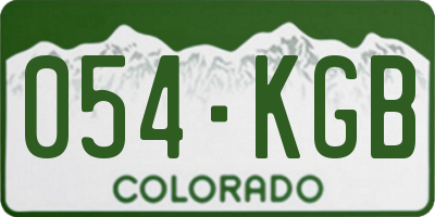 CO license plate 054KGB