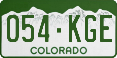 CO license plate 054KGE