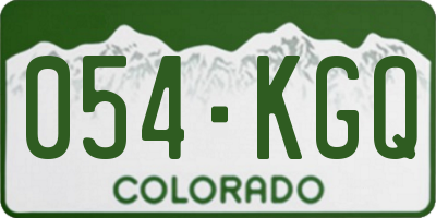 CO license plate 054KGQ