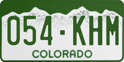 CO license plate 054KHM