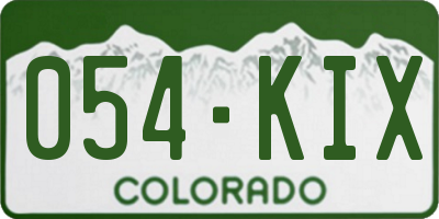 CO license plate 054KIX