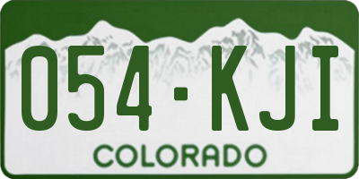 CO license plate 054KJI