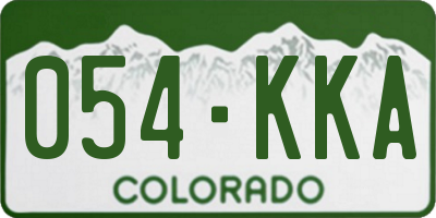 CO license plate 054KKA