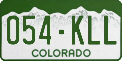 CO license plate 054KLL
