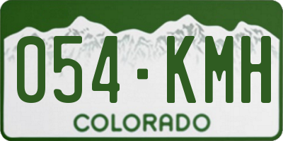 CO license plate 054KMH