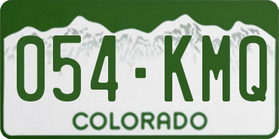 CO license plate 054KMQ